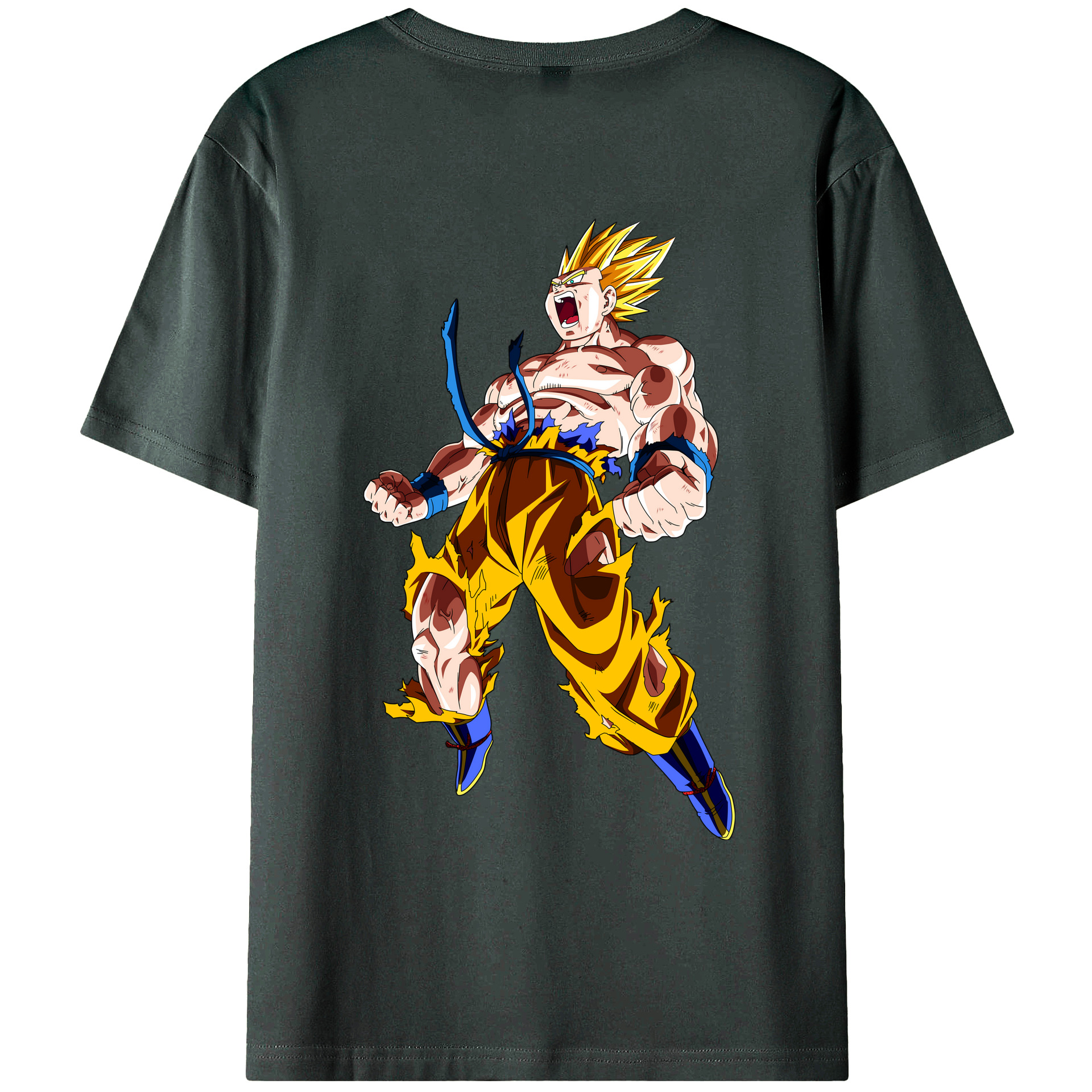 （画像用） ドラゴンボール 孫悟空（そん ごくう）Son Goku カカロット DRAGON BALL Kakarotto 綿100％ メンズ半袖Tシャツ（バックプリント） 通気性